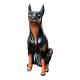 Statue chien Dobermann vintage