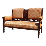 Banquette ancienne, tissu velours
