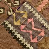 Brown & Beige Tribal Turkish Kilim Rug 132x200Cm SK 35210