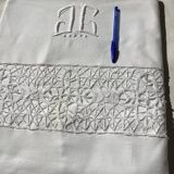 JC embroidered single sheet with crocheted lace