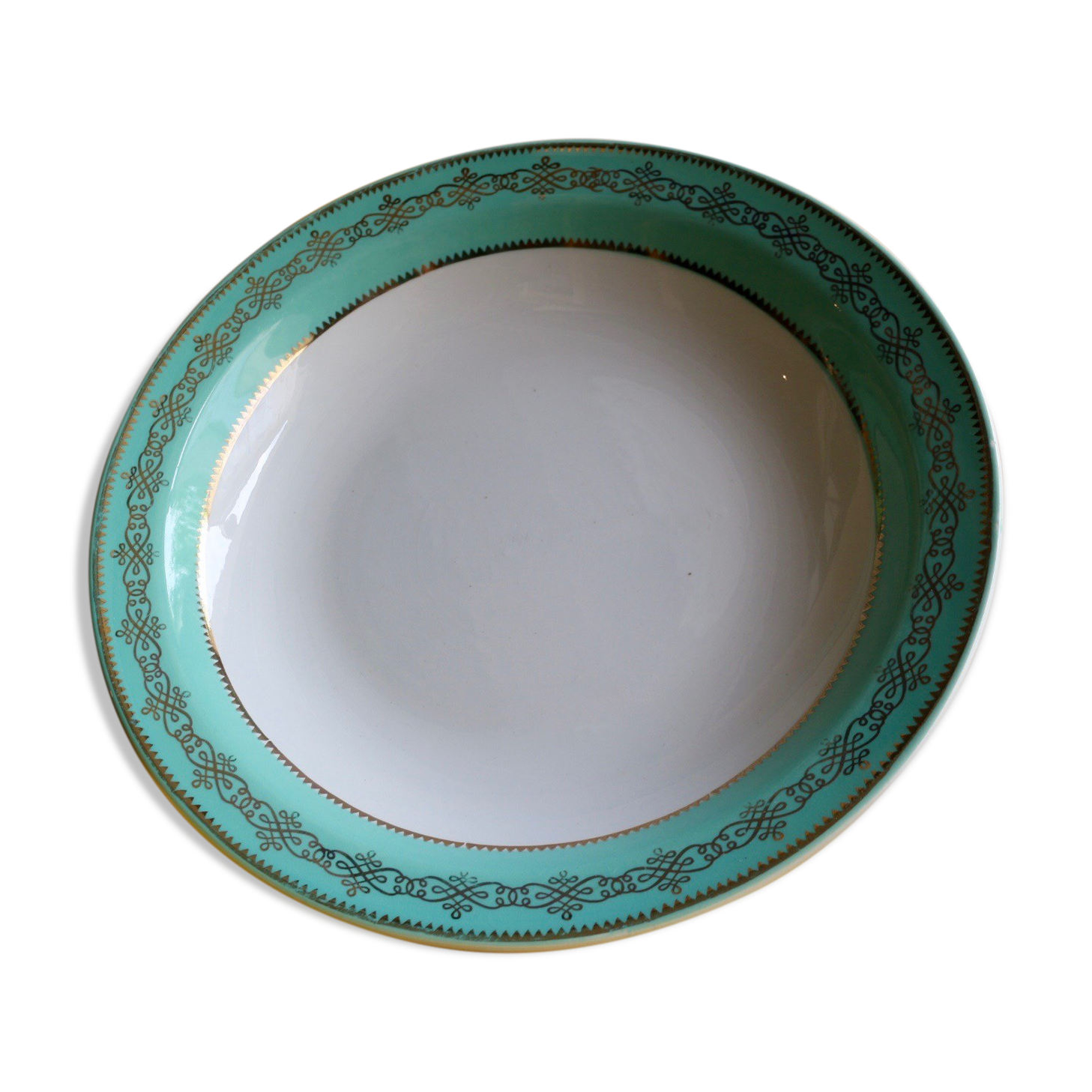 Dish green décor & gold