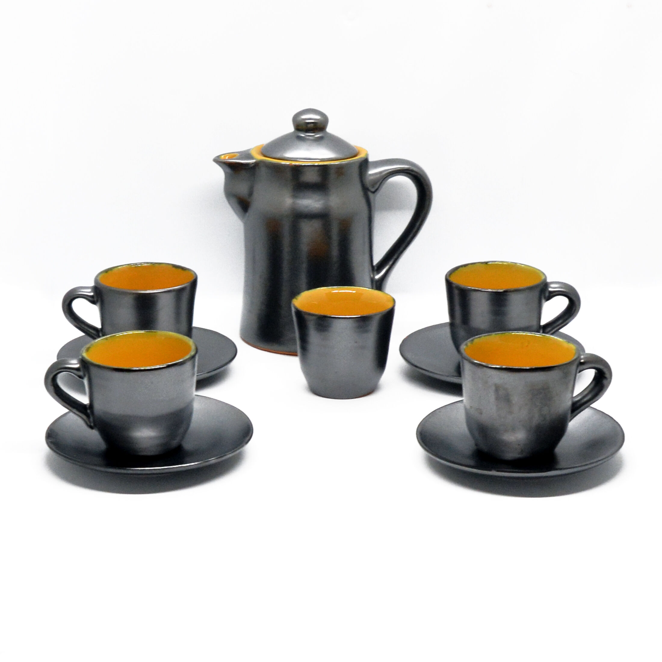 1960s modern ceramic coffee service Gramann (Topferei Römhild), Germany