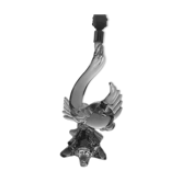 Pied de lampe en cristal en forme de poisson, années 50