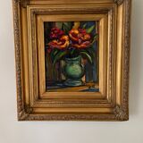 Peinture encadrée bouquet de fleurs