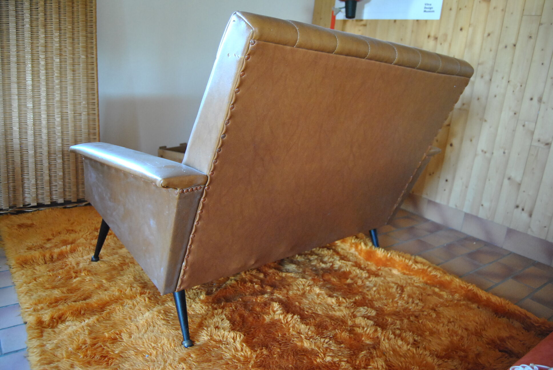 Sofa bench skai camel 50s