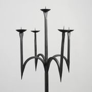 Candelabre en fer forgé néo-gothique, France, 19e siècle