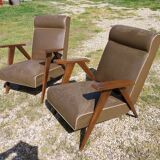 Midcentury green sky armchair