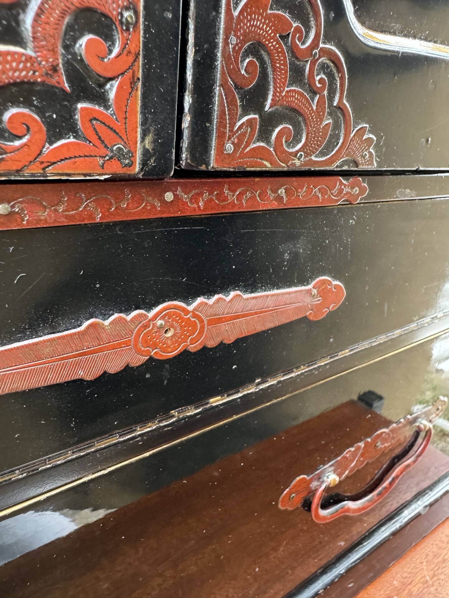 Japanese lacquered tansu from the early 20th century.