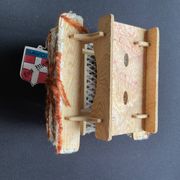 Vintage ecru and orange wall light
