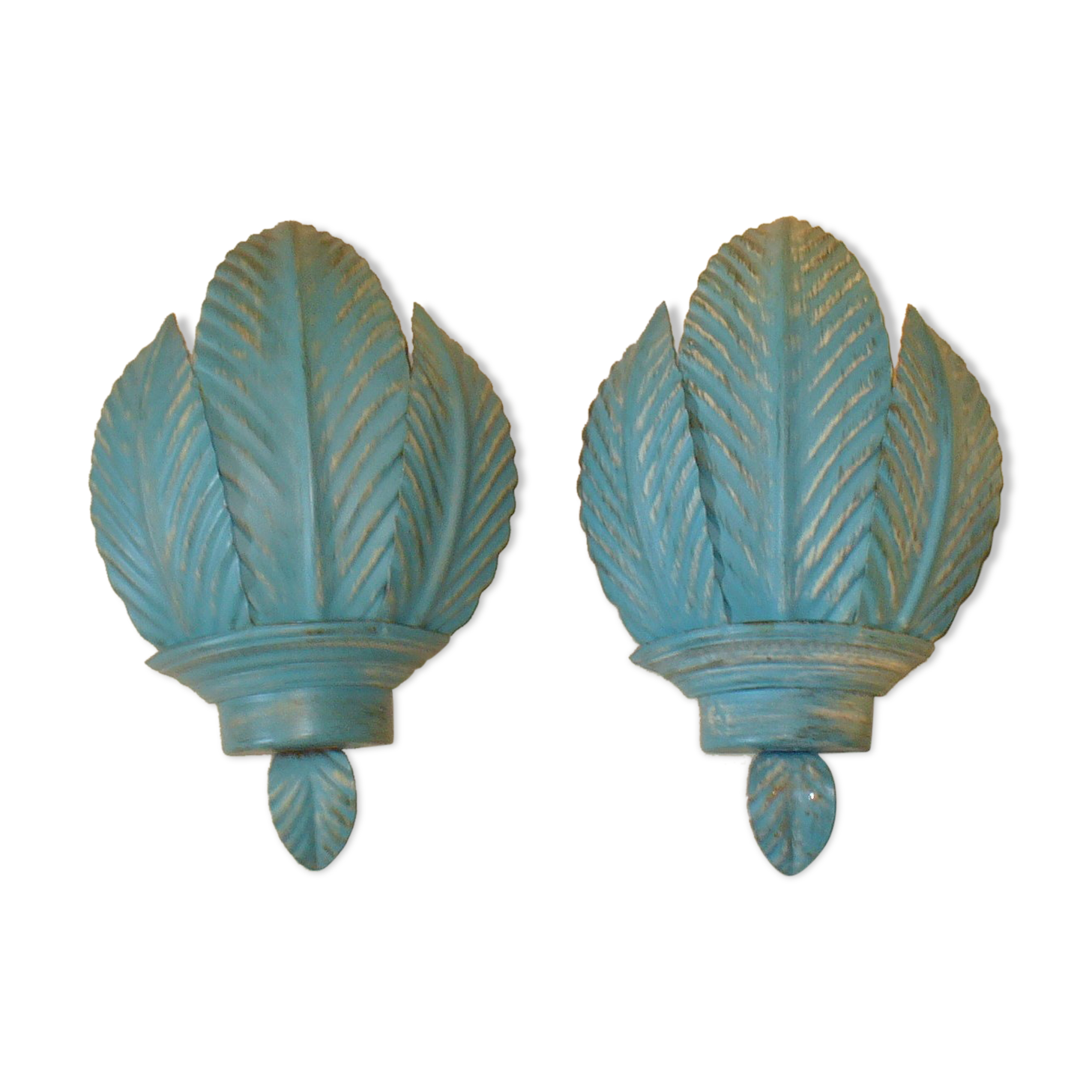 two vintage wall light circa 1950 in superb tole