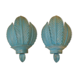 two vintage wall light circa 1950 in superb tole