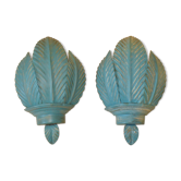 two vintage wall light circa 1950 in superb tole