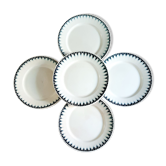9 assiettes plates Badonviller série Carthage