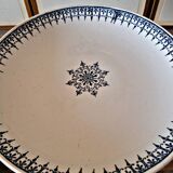 Saint Amand blue iron earth compote, Arabesque decoration, early 1900s.