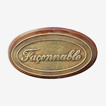 "Façonnable" advertising plate
