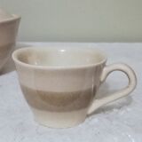 Coffee set 8 cups and sugar bowl from the earthenware factory of Pornic