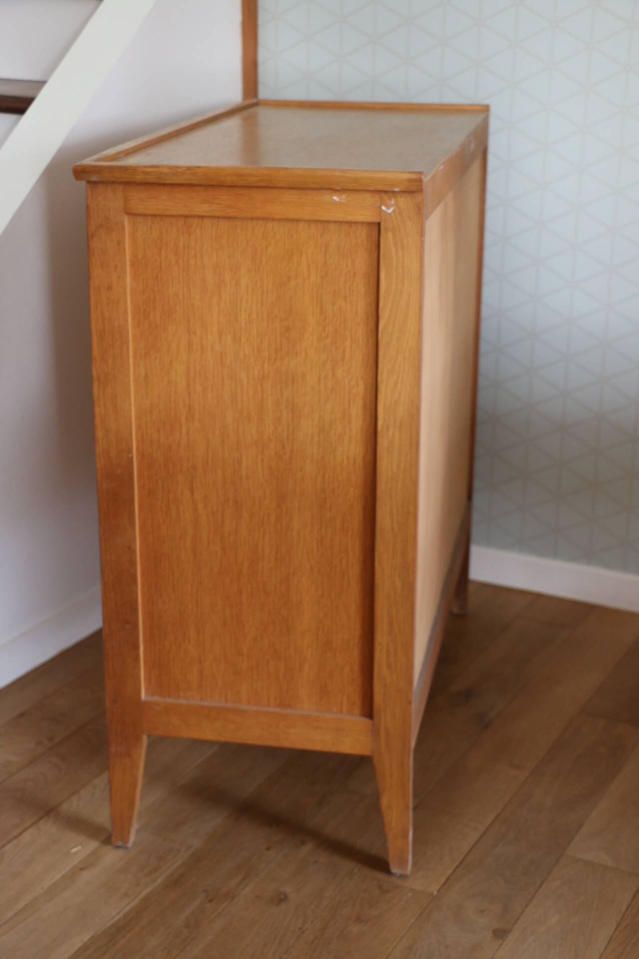 Chest of drawers with 4 drawers, light oak, 1960s