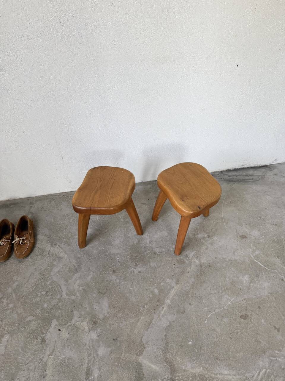 Pair of Henri Bataille oak stools
