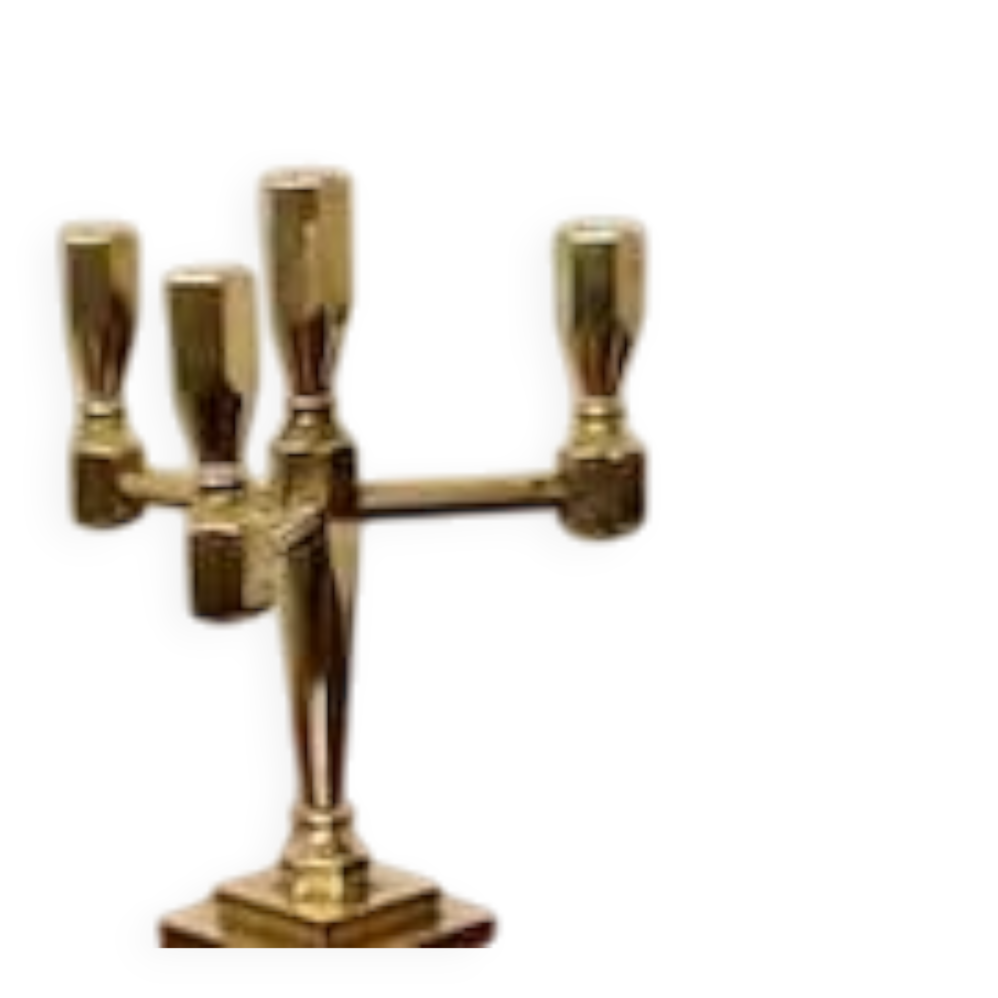 Vintage Candelabra with Four Arms in Swedish Brass from Gusum