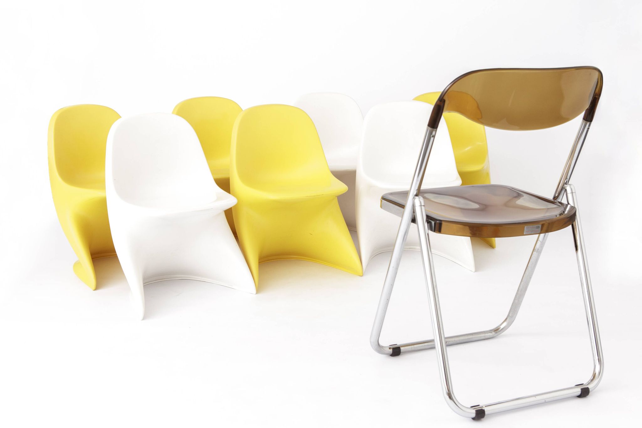 7 children's chairs cassalino by alexander begge, 1970s for manufacturer casala, germany