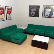 Modular green Orbis sofa ensemble by Luigi Colani for COR, Germany, 1970, set of 8