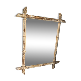 Miroir vintage bambou