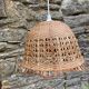 Suspension in rattan and vintage wicker bell shape