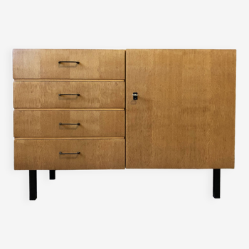 Scandinavian vintage chest of drawers from the 60s in light oak