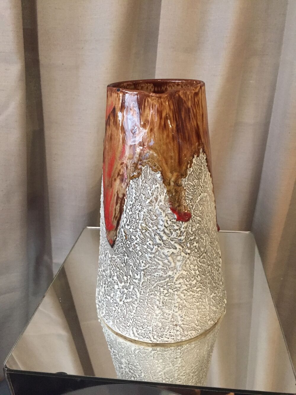 Vintage water jug or enamel vase