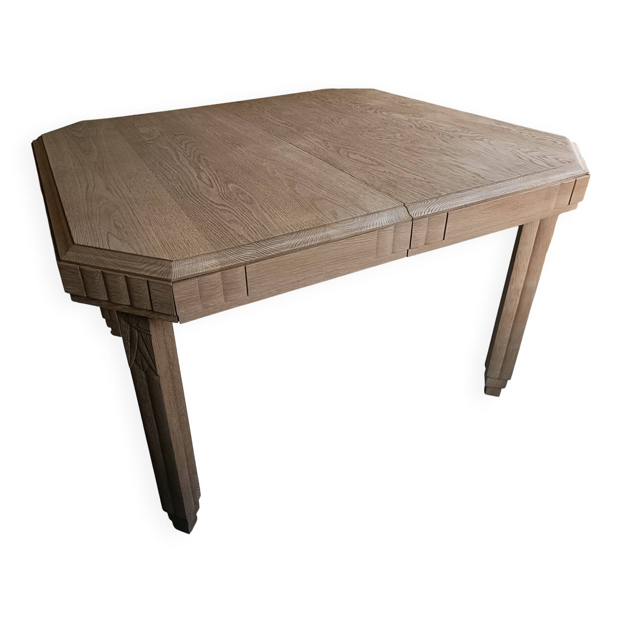 Renovated Art Deco dining table with extension.