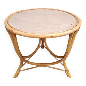 Table basse tripode en - rotin