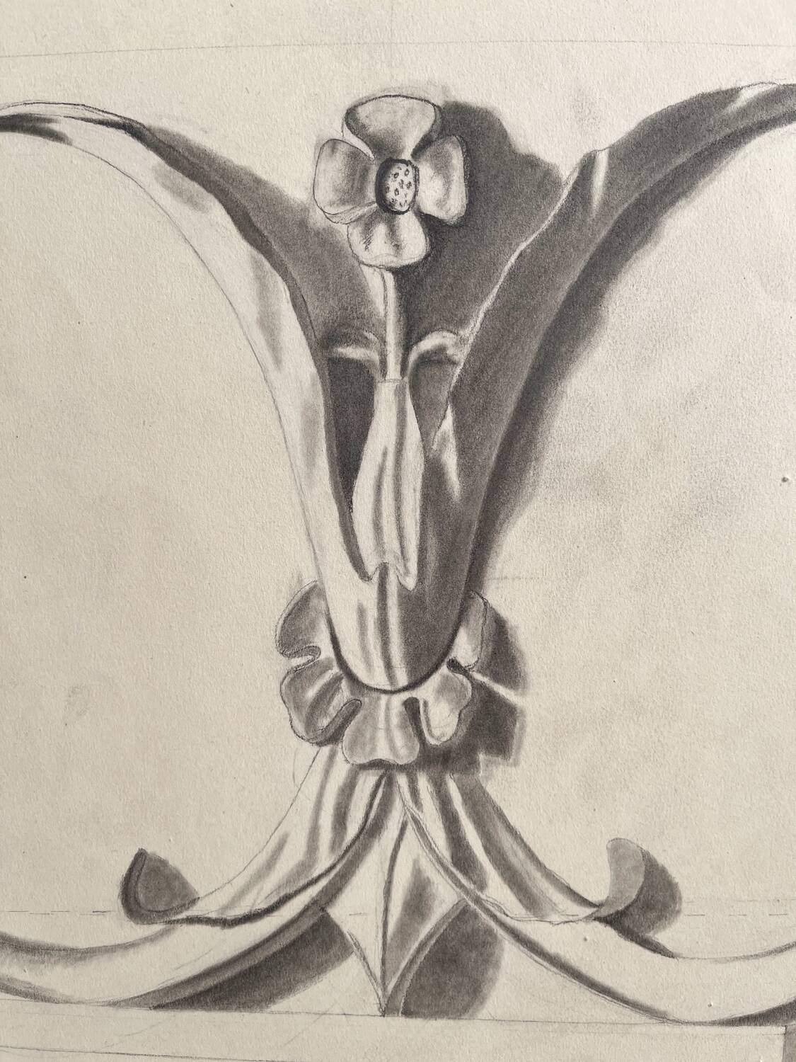 Old academic drawing ornament classical architecture late 19th century