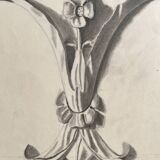 Old academic drawing ornament classical architecture late 19th century