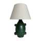 XXL green glazed terracotta lamp by Foucart Jourdan Vallauris 1960