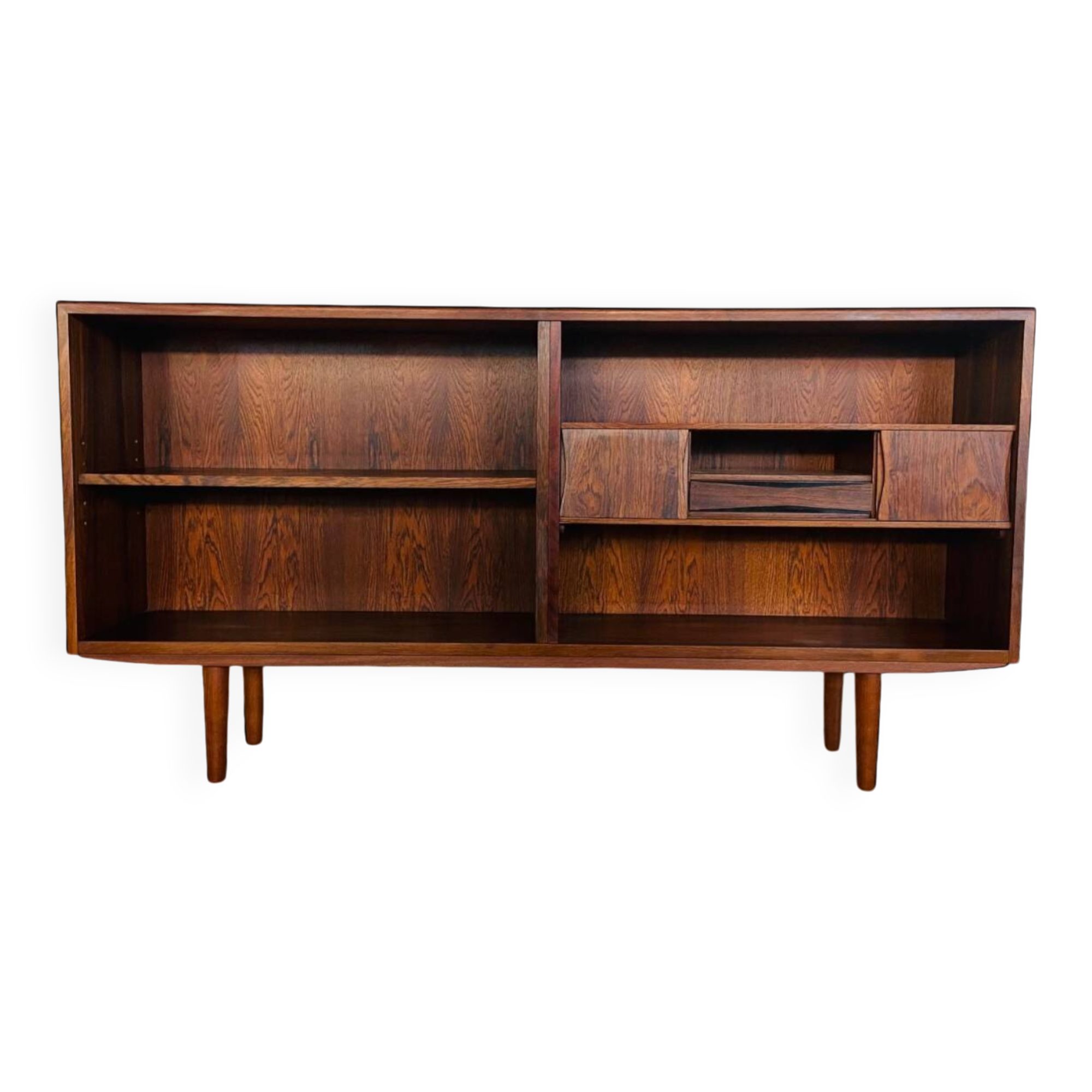 Vintage Danish mid-century retro rosewood bookcase 1960s