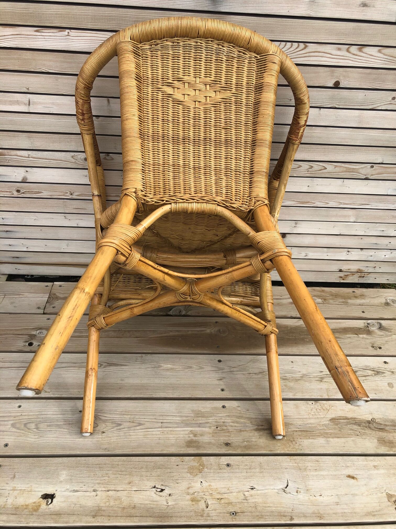 Pair of rattan armchairs
