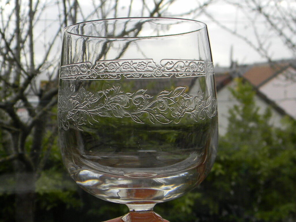 Lot de 6 verres à vin rouge cristal d'arques modèle Matignon