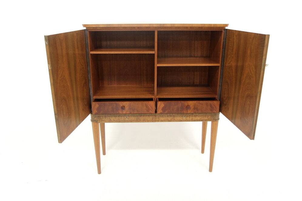 Scandinavian walnut wardrobe, Reiners, Mjölby, Swedish Modern, Sweden, 1