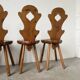 Set of 4 Savoyard pine chairs from the 60s
