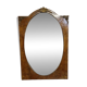 Large oval mirror in burl wood and gilded bronze – Napoléon III period - late 19th century