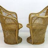 Paire de fauteuils Emmanuelle en osier de style Mid-Century Modern de Kok Maison, 197