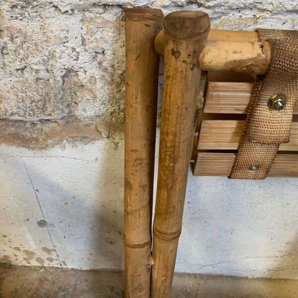 ancienne Paire de tabouret de pêcheur, bambou, XXe