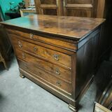 Louis Philippe period chest of drawers in solid walnut