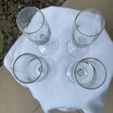 Set of 4 champagne flutes.