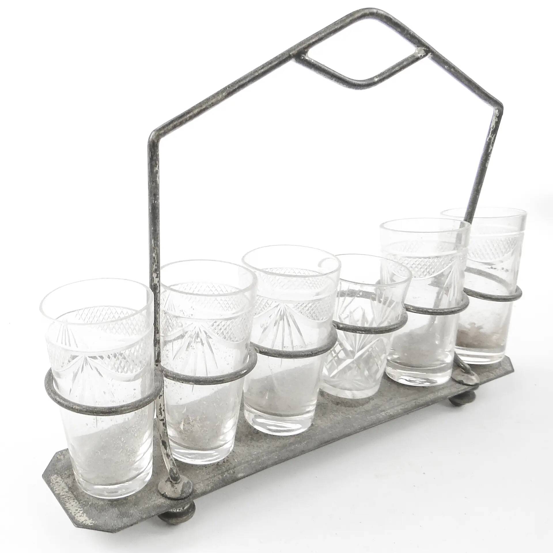 Verre à vodka cabaret, Art Nouveau, laiton argenté, Autriche, début du 20e siècle
