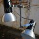 Floor lamp in metal chrome with 3 spotlights, 70s