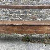 Antique wooden fireplace bench, late 19th century