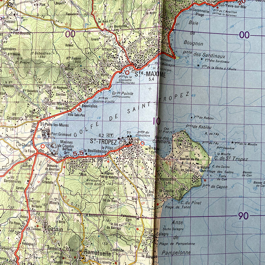 Map Saint Tropez 1973