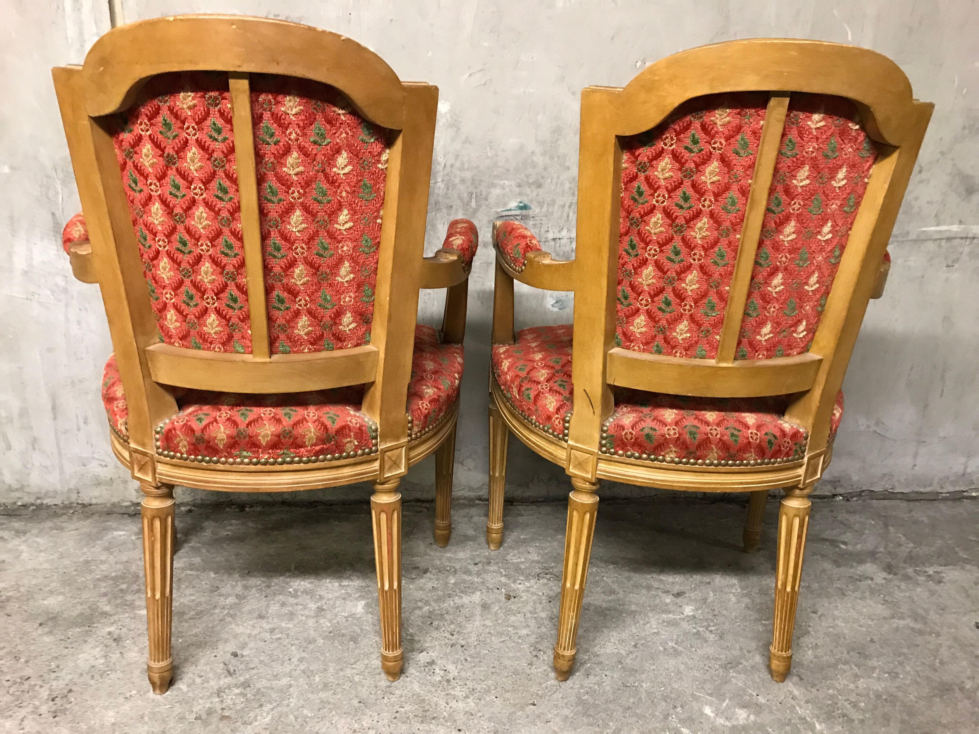 Pair of armchairs Louis XVI