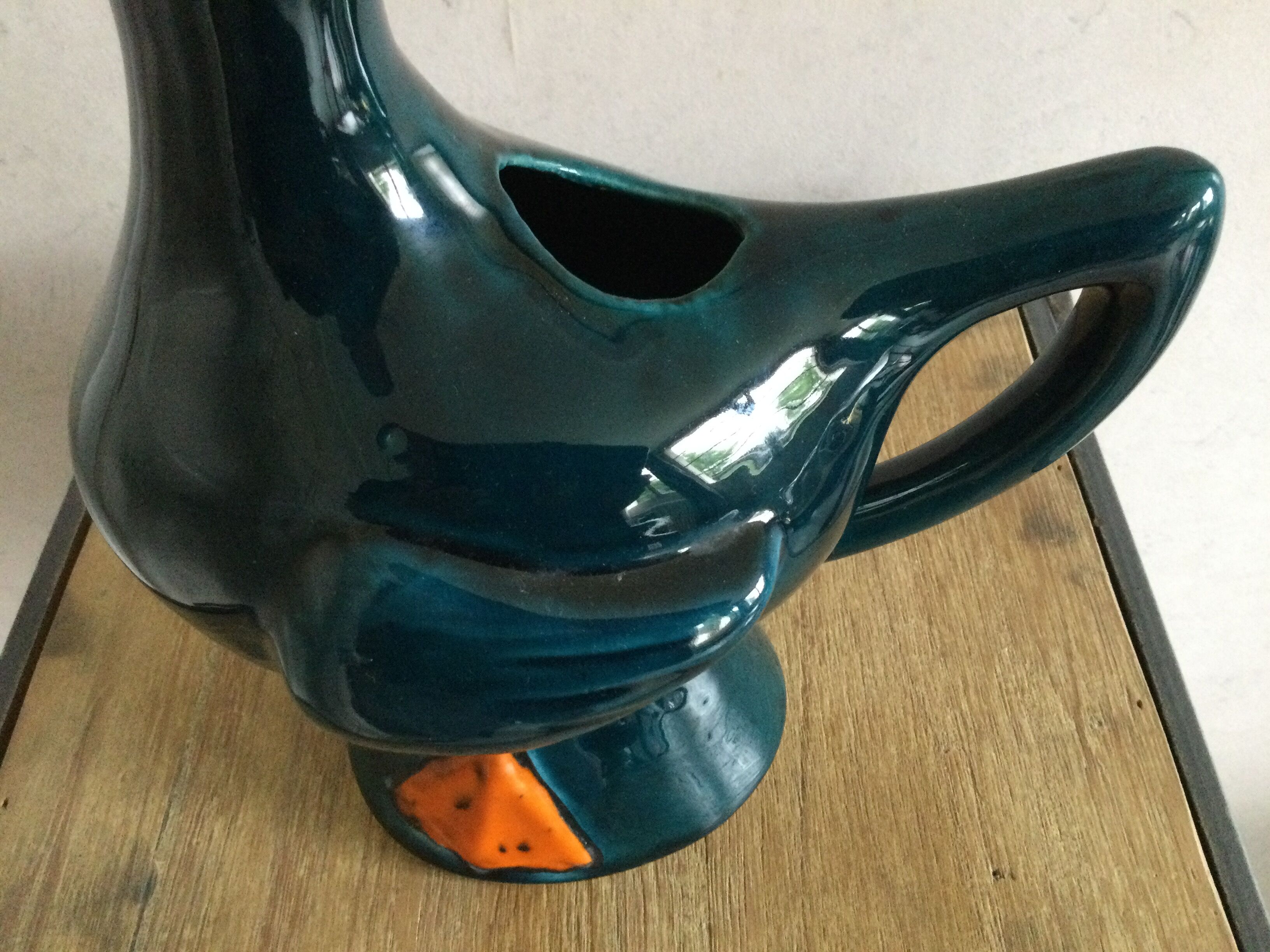 Earthenware duck pitcher